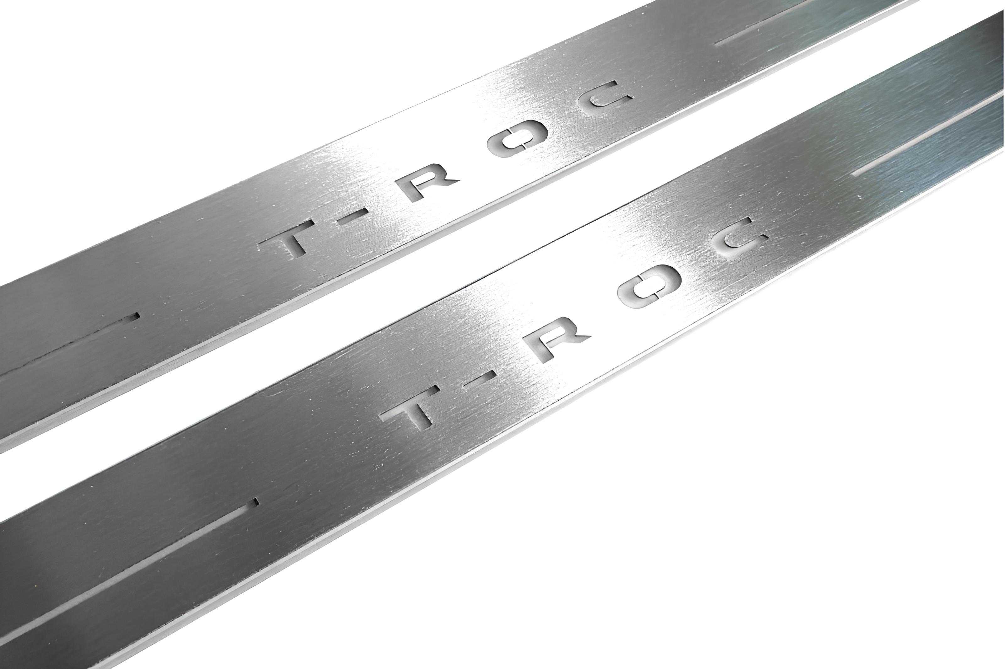 Illuminated LED Door Sill Tread Plates Volkswagen T-Roc 2017+ With T-Roc Logo Volkswagen Led Door Sills opdesign