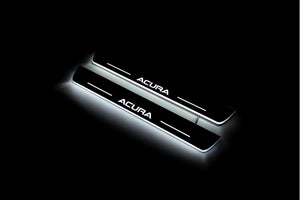 Illuminated LED Door Sill Tread Plates Acura MDX II 2006-2013 With Acura Logo Acura Led Door Sills opdesign