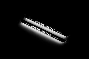 Illuminated LED Door Sill Tread Plates Dodge Ram IV 2009-2018 With RAM 1500 Logo Dodge Led Door Sills opdesign