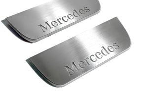 Illuminated LED Door Sill Tread Plates Mercedes ML W164 2005-2011 With Mercedes-Benz Logo Mercedes Led Door Sills opdesign
