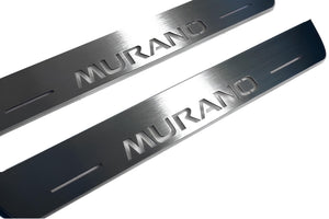 Illuminated LED Door Sill Tread Plates Nissan Murano III 2014+ With Murano Logo Nissan Led Door Sills opdesign