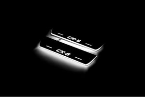 Illuminated LED Door Sill Tread Plates Mazda CX-5 II 2017+ With CX-5 Logo Mazda Led Door Sills opdesign