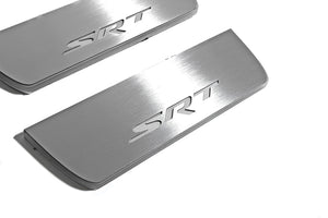 Illuminated LED Door Sill Tread Plates Jeep Grand Cherokee IV 2010-2021 With SRT Logo Jeep Led Door Sills opdesign