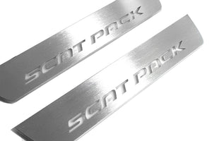 Illuminated LED Door Sill Tread Plates Dodge Charger 2011-2023 With Scat Pack Logo Dodge Led Door Sills opdesign