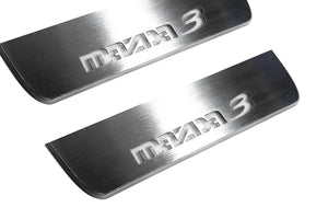 Illuminated LED Door Sill Tread Plates Mazda 3 II 2009-2013 With Mazda 3 Logo Mazda Led Door Sills opdesign