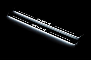 Illuminated LED Door Sill Tread Plates Chrysler 300C I 2005-2010 With 300C Logo Chrysler Led Door Sills opdesign