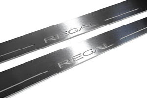 Illuminated LED Door Sill Tread Plates Buick Regal V 2008-2017 With Regal Logo Buick Led Door Sills decoinfabric
