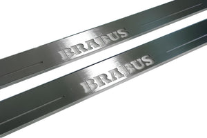 Illuminated LED Door Sill Tread Plates Smart Fortwo III 2014+ With Brabus Logo Smart Led Door Sills decoinfabric