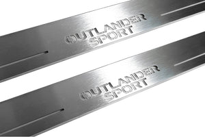 Illuminated LED Door Sill Tread Plates Mitsubishi Outlander Sport 2010+ With Outlander Sport Logo Mitsubishi Led Door Sills opdesign