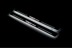 Illuminated LED Door Sill Tread Plates Toyota Tundra III 2014-2021 With TRD pro Logo Toyota Led Door Sills opdesign