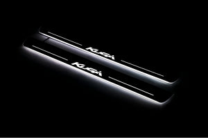 Illuminated LED Door Sill Tread Plates Ford Kuga II 2013-2020 With Kuga Logo Ford Led Door Sills opdesign