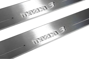Illuminated LED Door Sill Tread Plates Mazda 3 II 2009-2013 With Mazda 3 Logo Mazda Led Door Sills opdesign