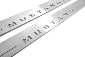 Illuminated LED Door Sill Tread Plates Ford Mustang V 2005-2015 With Mustang Logo Ford Led Door Sills opdesign