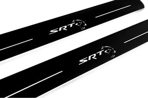 Illuminated LED Door Sill Tread Plates Chrysler 300C II 2011-2023 With SRT HELLCAT Logo Chrysler Led Door Sills decoinfabric