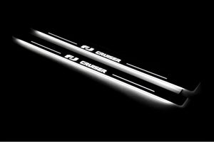 Illuminated LED Door Sill Tread Plates Toyota FJ Cruiser 2006-2022 With FJ Cruiser Logo Toyota Led Door Sills opdesign