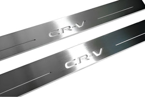 Illuminated LED Door Sill Tread Plates Honda CR-V V 2017-2023 With CR-V Logo Honda Led Door Sills opdesign