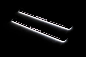 Illuminated LED Door Sill Tread Plates KIA Ceed III 2018+ With Ceed Logo KIA Led Door Sills opdesign