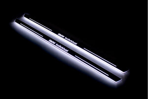Illuminated LED Door Sill Tread Plates BMW X5 E53 1999-2006 With BMW Individual Logo BMW Led Door Sills opdesign