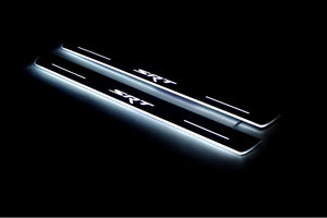 Illuminated LED Door Sill Tread Plates Dodge Charger 2011-2023 With SRT Logo Dodge Led Door Sills opdesign