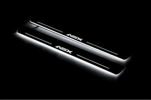 Illuminated LED Door Sill Tread Plates Mitsubishi ASX I 2010-2023 With ASX Logo Mitsubishi Led Door Sills opdesign