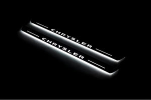 Illuminated LED Door Sill Tread Plates Chrysler 300C I 2005-2010 With Chrysler Logo Chrysler Led Door Sills opdesign