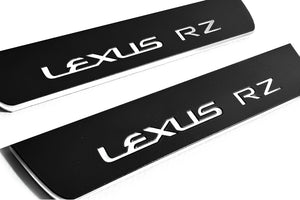 Illuminated LED Door Sill Tread Plates Lexus RZ 2022+ With Lexus RZ Logo Lexus Led Door Sills decoinfabric
