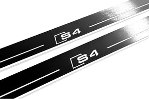 Illuminated LED Door Sill Tread Plates Audi A4 B8 2007-2016 With S4 Logo Audi Led Door Sills decoinfabric
