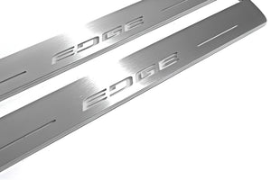 Illuminated LED Door Sill Tread Plates Ford Edge II 2015+ With ММММ Logo Ford Led Door Sills opdesign