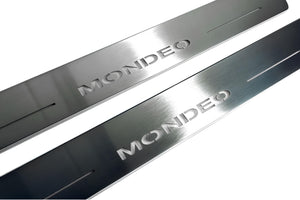 Illuminated LED Door Sill Tread Plates Ford Mondeo IV 2007-2012 With Mondeo Logo Ford Led Door Sills opdesign