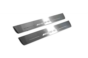 Mercedes E W213 2016-2023 LED Door Sills Illuminated Scuff AMG Logo Stainless Steel Entry Guards Door Sills opdesign