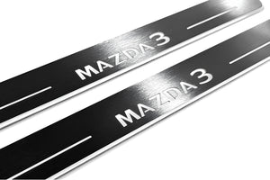 Illuminated LED Door Sill Tread Plates Mazda 3 IV 2019+ With Mazda 3 Logo Mazda Led Door Sills opdesign