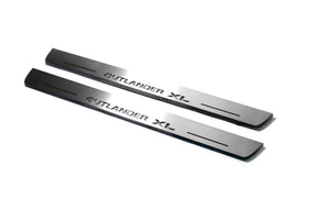 Illuminated LED Door Sill Tread Plates Mitsubishi Outlander II 2007-2012 With Outlander XL Logo Mitsubishi Led Door Sills opdesign