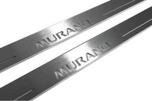 Illuminated LED Door Sill Tread Plates Nissan Murano III 2014+ With Murano Logo Nissan Led Door Sills opdesign