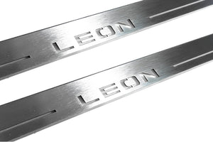 Illuminated LED Door Sill Tread Plates Seat Leon III 2013-2020 With Leon Logo Seat Led Door Sills opdesign