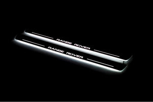 Illuminated LED Door Sill Tread Plates Range Rover Sport I 2005-2013 With Range Rover Logo Range Rover Led Door Sills opdesign