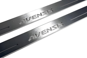 Illuminated LED Door Sill Tread Plates Toyota Avensis III 2009-2018 With Avensis Logo Toyota Led Door Sills opdesign