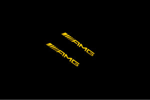 Mercedes GL X166 2012-2015 Illuminated Matte Sill Plates with logo AMG Mercedes Led Door Sills PRO opdesign