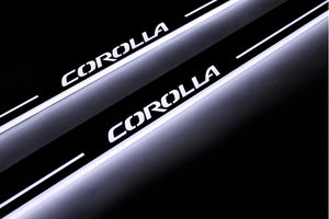 Toyota Corolla XI 2013-2019 LED Door Sills Illuminated Scuff Corolla Logo Stainless Steel Entry Guards Door Sills opdesign