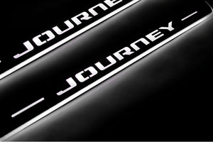 Illuminated LED Door Sill Tread Plates Dodge Journey 2009-2020 With Journey Logo Dodge Led Door Sills opdesign