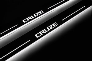 Chevrolet Cruze II 2016+ LED Door Sills Illuminated Scuff Cruze Logo Stainless Steel Entry Guards