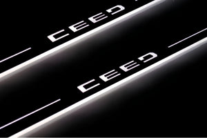 Illuminated LED Door Sill Tread Plates KIA Ceed III 2018+ With Ceed Logo KIA Led Door Sills opdesign