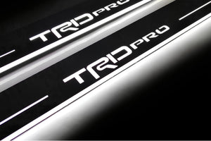 Illuminated LED Door Sill Tread Plates Toyota Tacoma III 2016-2024 With TRD pro Logo Toyota Led Door Sills opdesign