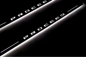 Illuminated LED Door Sill Tread Plates KIA Proceed III 2018-2024 With Proceed Logo KIA Led Door Sills opdesign