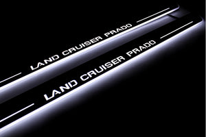 Illuminated LED Door Sill Tread Plates Toyota Prado 120 2002-2009 With Land Cruiser Prado Logo (type 1) Toyota Led Door Sills opdesign