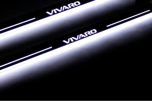 Illuminated LED Door Sill Tread Plates Opel Vivaro I 2001-2014 With Vivaro Logo Opel Led Door Sills opdesign