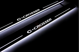 Illuminated LED Door Sill Tread Plates Citroen C-Crosser 2007-2012 With C-Crosser Logo Citroen Led Door Sills opdesign