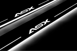Illuminated LED Door Sill Tread Plates Mitsubishi ASX I 2010-2023 With ASX Logo Mitsubishi Led Door Sills opdesign