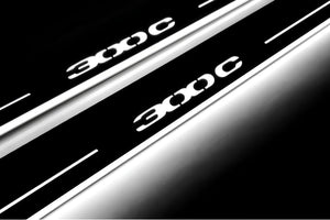 Illuminated LED Door Sill Tread Plates Chrysler 300C II 2011-2023 With 300C Logo Chrysler Led Door Sills opdesign