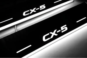 Illuminated LED Door Sill Tread Plates Mazda CX-5 II 2017+ With CX-5 Logo Mazda Led Door Sills opdesign