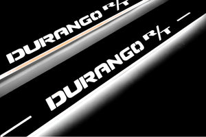 Illuminated LED Door Sill Tread Plates Dodge Durango III 2011+ With Durango R/T Logo Dodge Led Door Sills opdesign